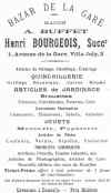 Publicité Bourgeois parue dans le guide poche 1910/11. Houilles 78800
