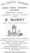 Publicité Galeries Gambetta Blondy. Guide  1910/11  Houilles 78800