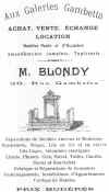 Publicit Galeries Gambetta Blondy. Guide  1910/11  Houilles 78800